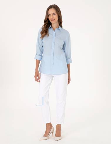 Açık Mavi Slim Fit Uzun Kollu Gömlek