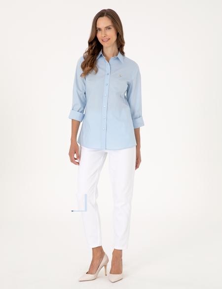 Açık Mavi Slim Fit Uzun Kollu Gömlek - 50313589015