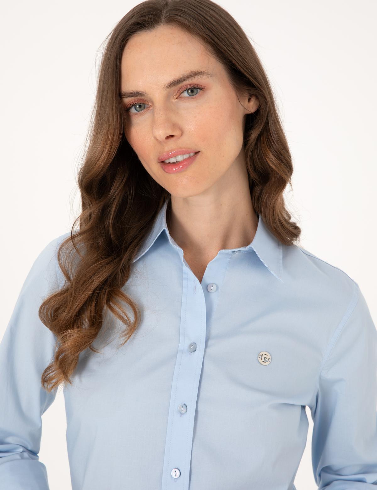 Açık Mavi Slim Fit Uzun Kollu Gömlek - 50313589015