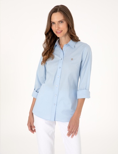 Açık Mavi Slim Fit Uzun Kollu Gömlek