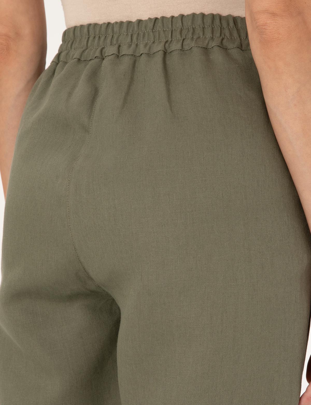 Haki Carrot Fit Keten Pantolon - 50299985002