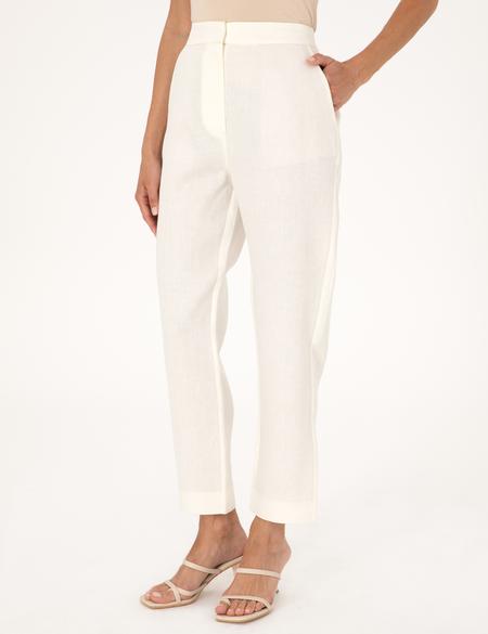 Ekru Carrot Fit Keten Pantolon - 50299985024