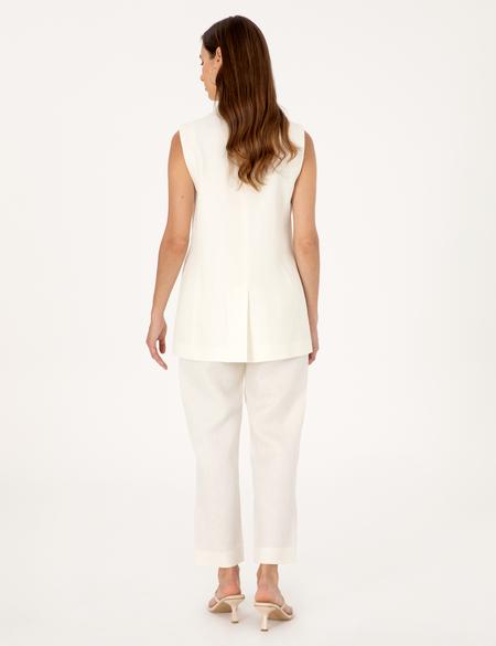 Ekru Carrot Fit Keten Pantolon - 50299985024