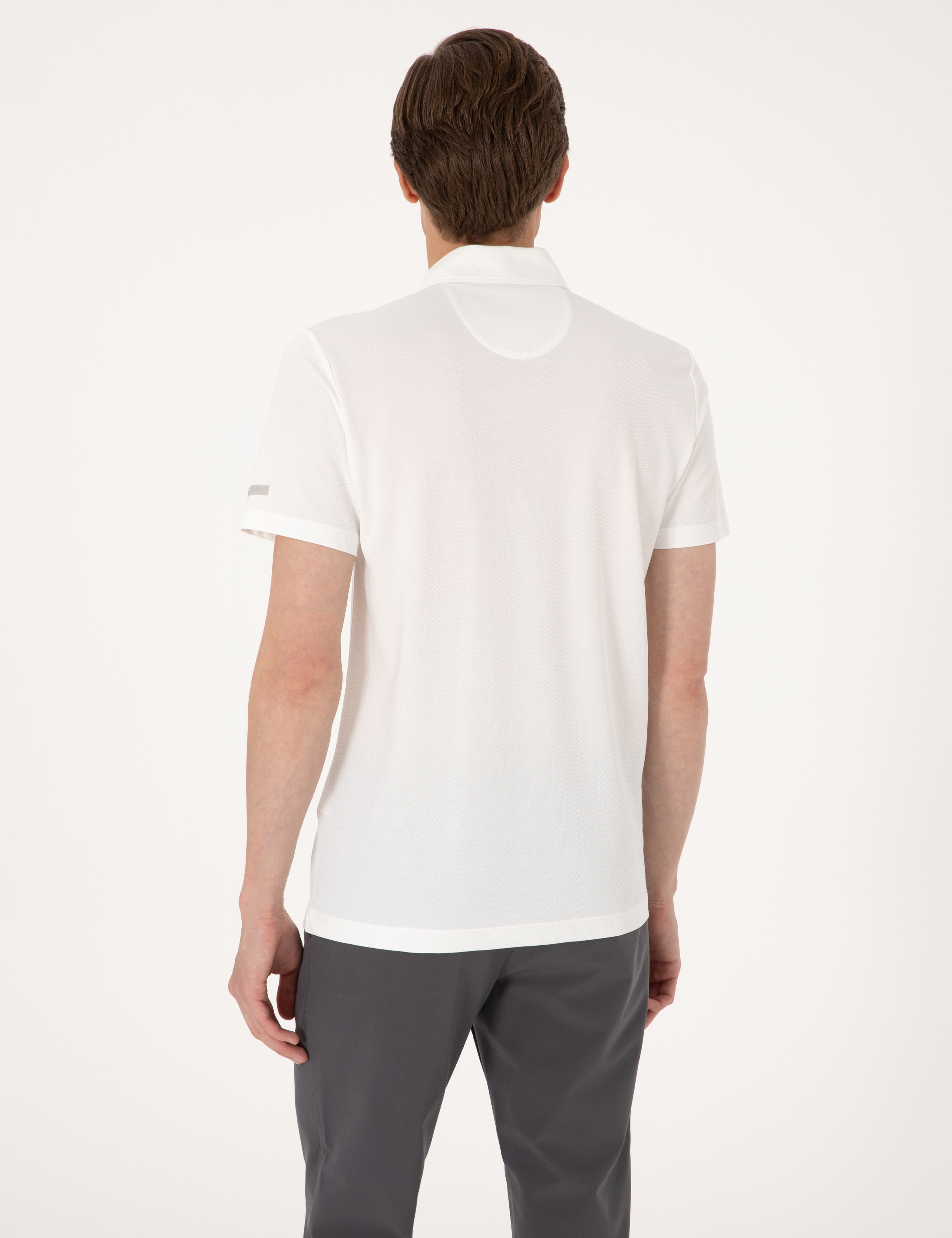 Ekru Ultralight Kumaş Slim Fit Polo Yaka Tişört - Image 5