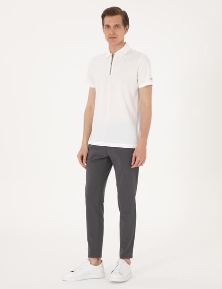 Ekru Ultralight Kumaş Slim Fit Polo Yaka Tişört - 50302623204