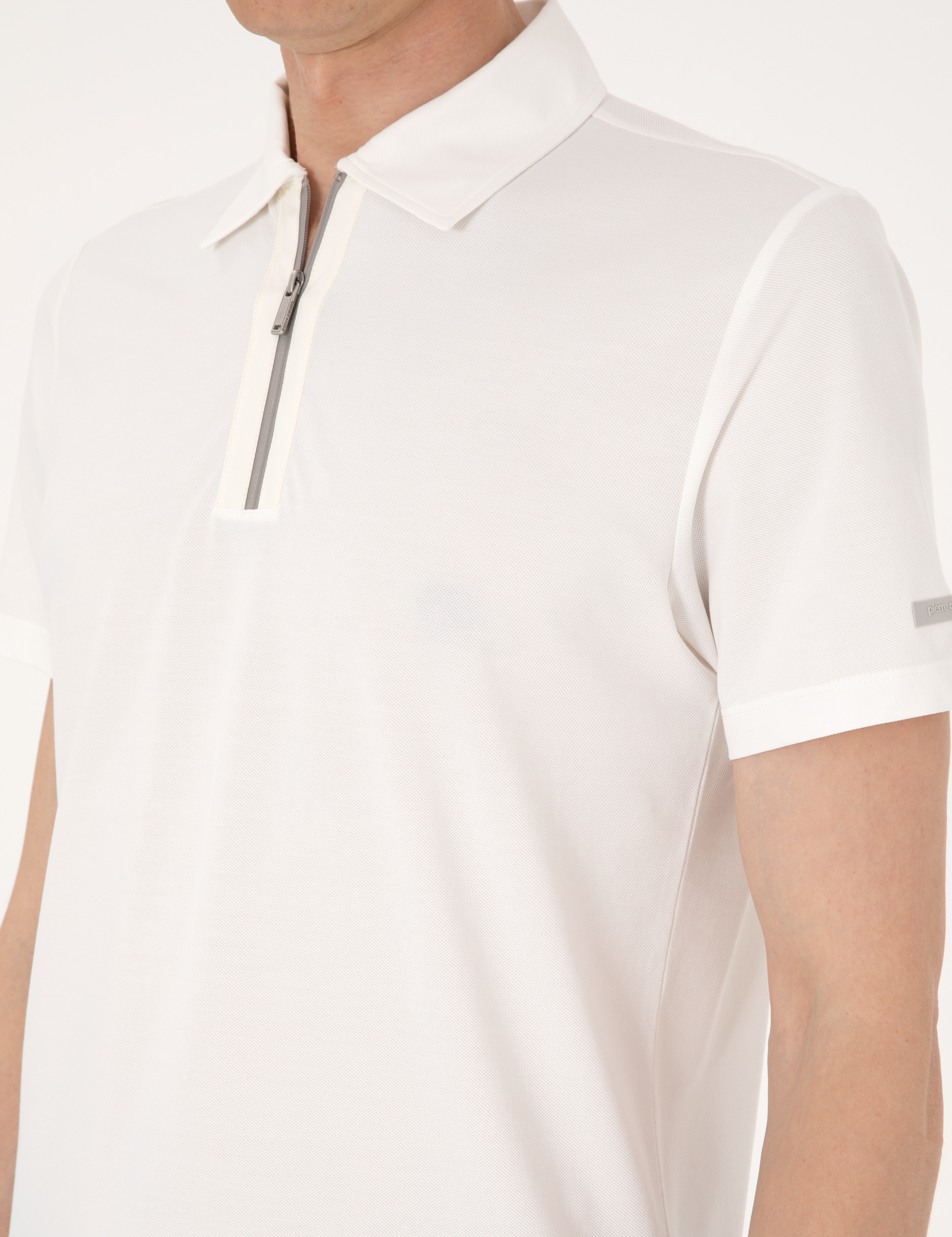 Ekru Ultralight Kumaş Slim Fit Polo Yaka Tişört - Image 7