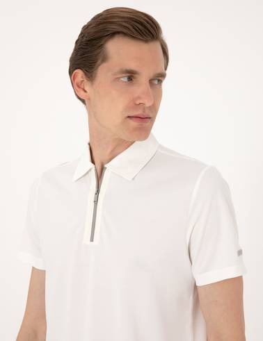 Ekru Ultralight Kumaş Slim Fit Polo Yaka Tişört