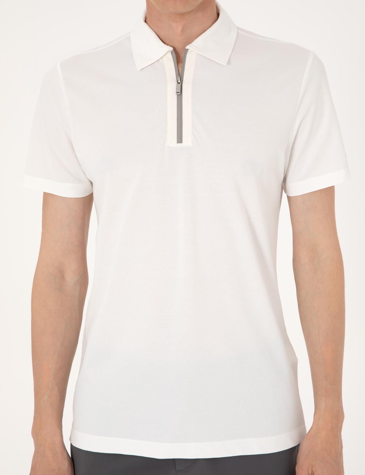 Ekru Ultralight Kumaş Slim Fit Polo Yaka Tişört - 50302623204