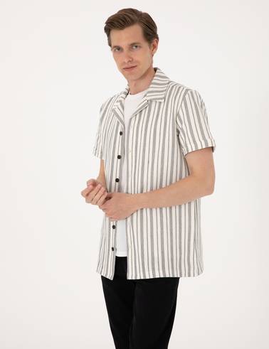 Lacivert Regular Fit Örme Gömlek