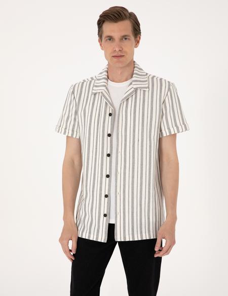 Lacivert Regular Fit Örme Gömlek - 50303876062