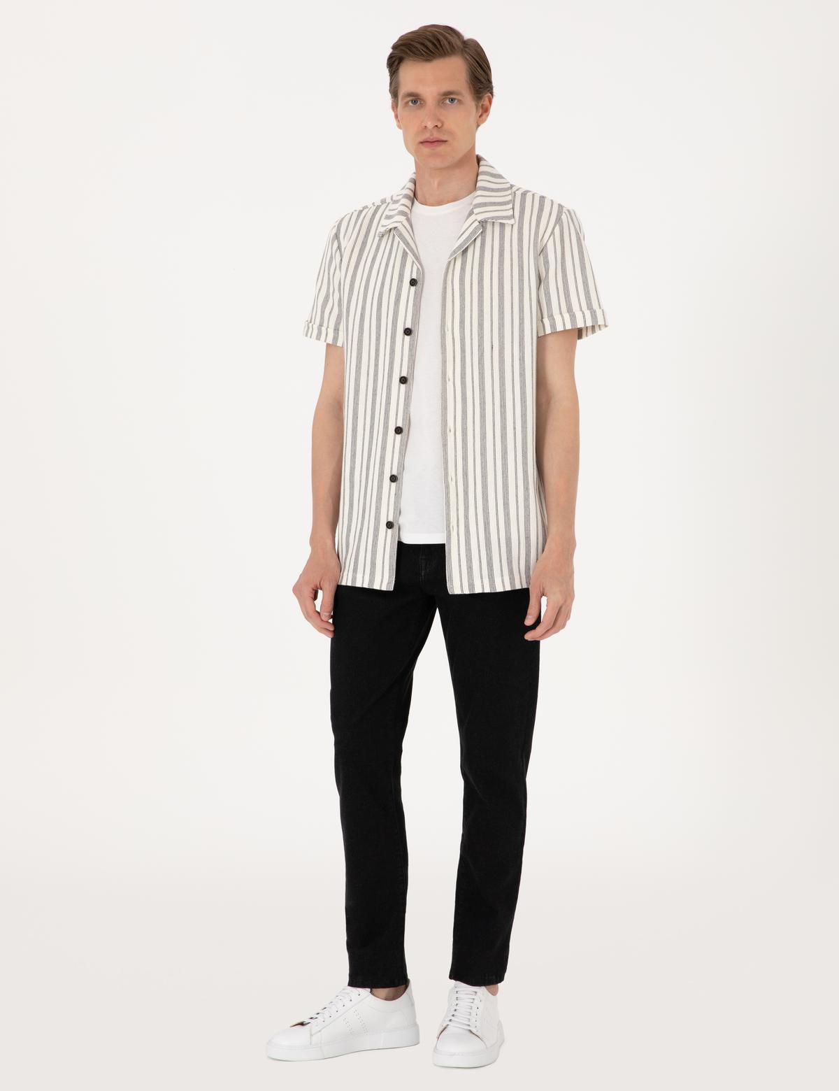 Lacivert Regular Fit Örme Gömlek - 50303876062