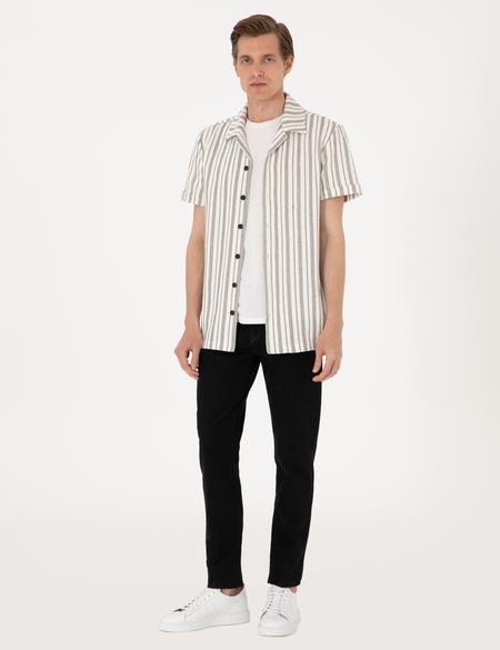 Lacivert Regular Fit Örme Gömlek - 50303876062