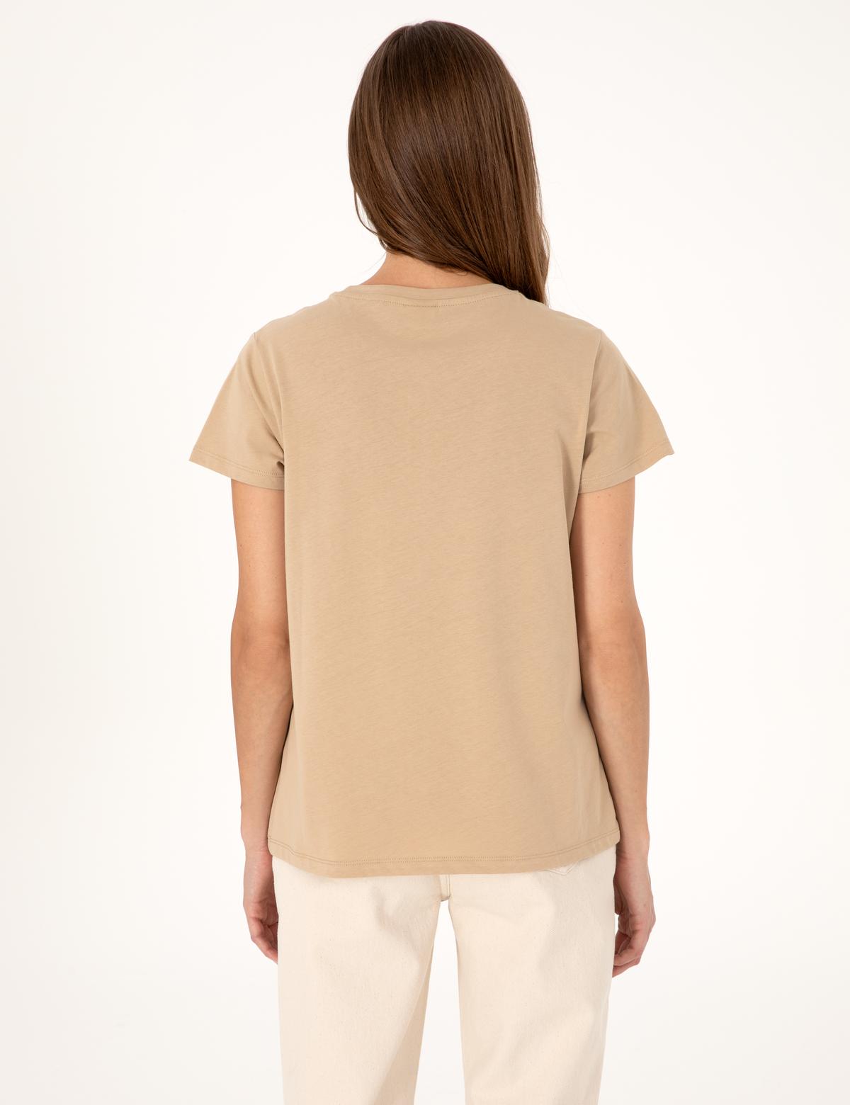 Bej Regular Fit Tişört - 50305768021