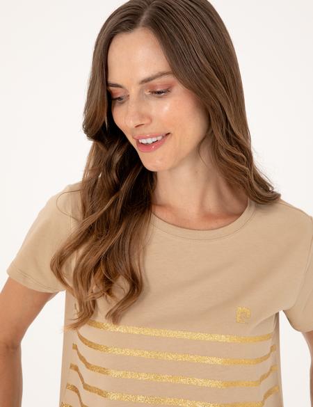 Bej Regular Fit Tişört - 50305768021