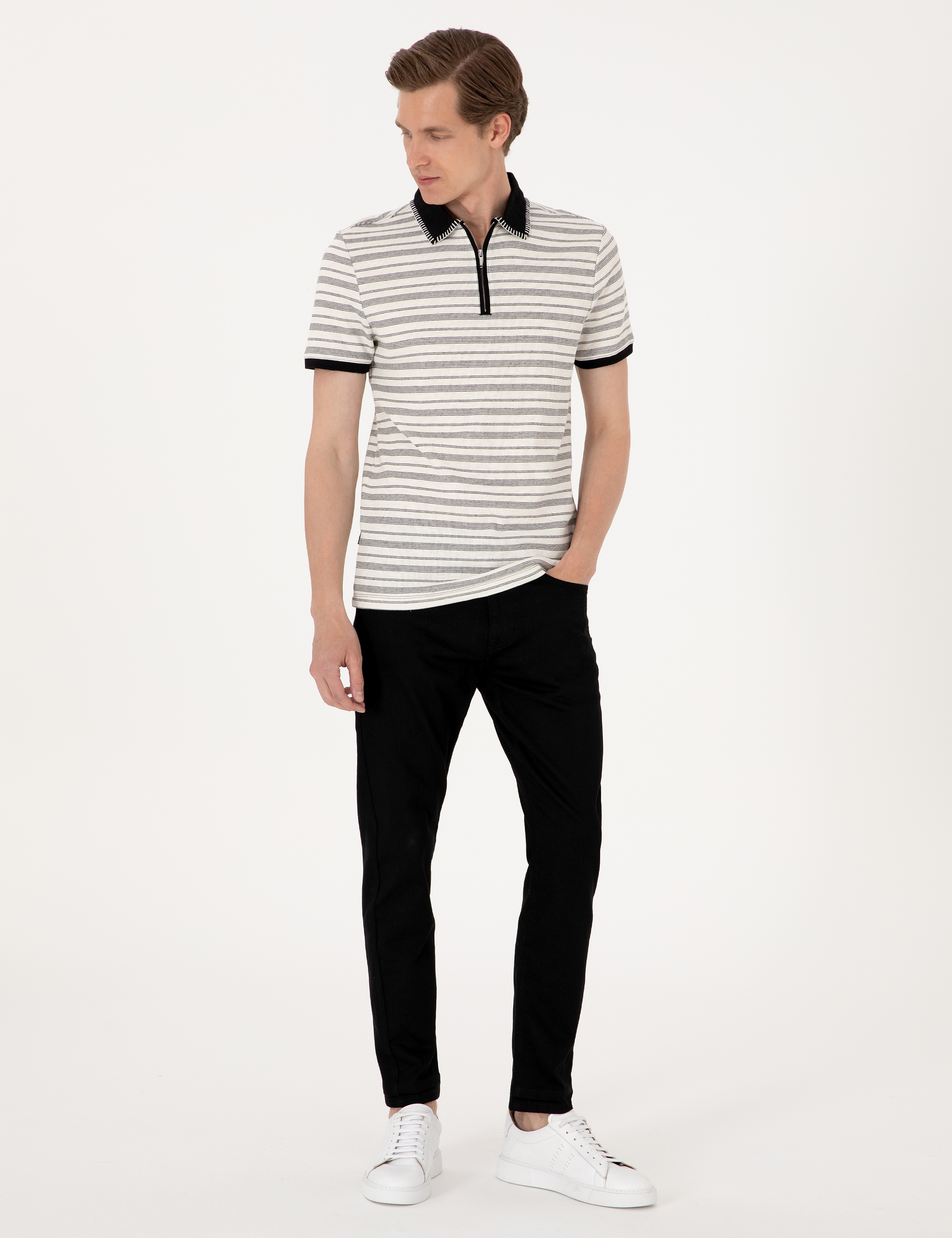 Siyah Slim Fit Jean Pantolon - Image 3