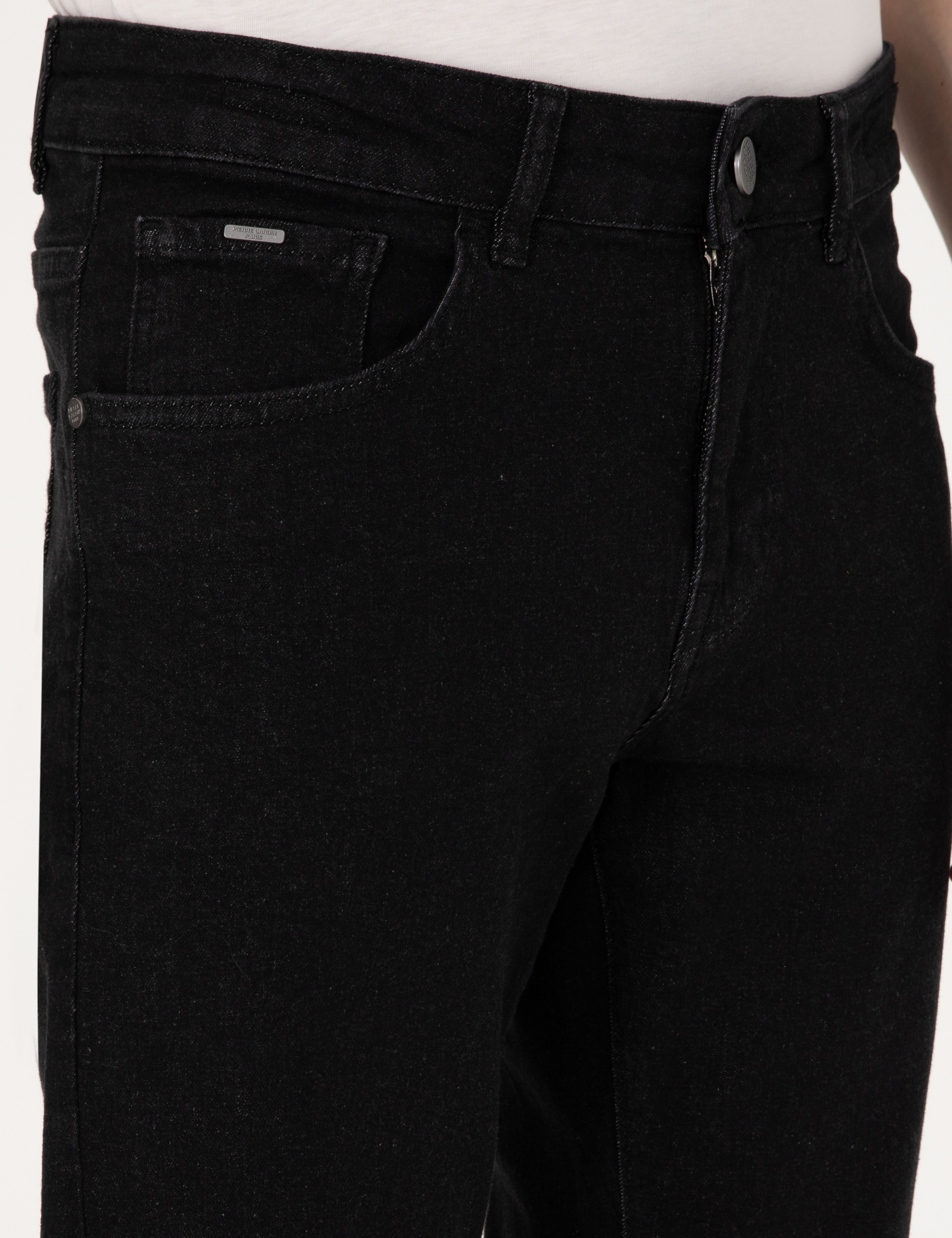 Siyah Slim Fit Jean Pantolon - Image 5