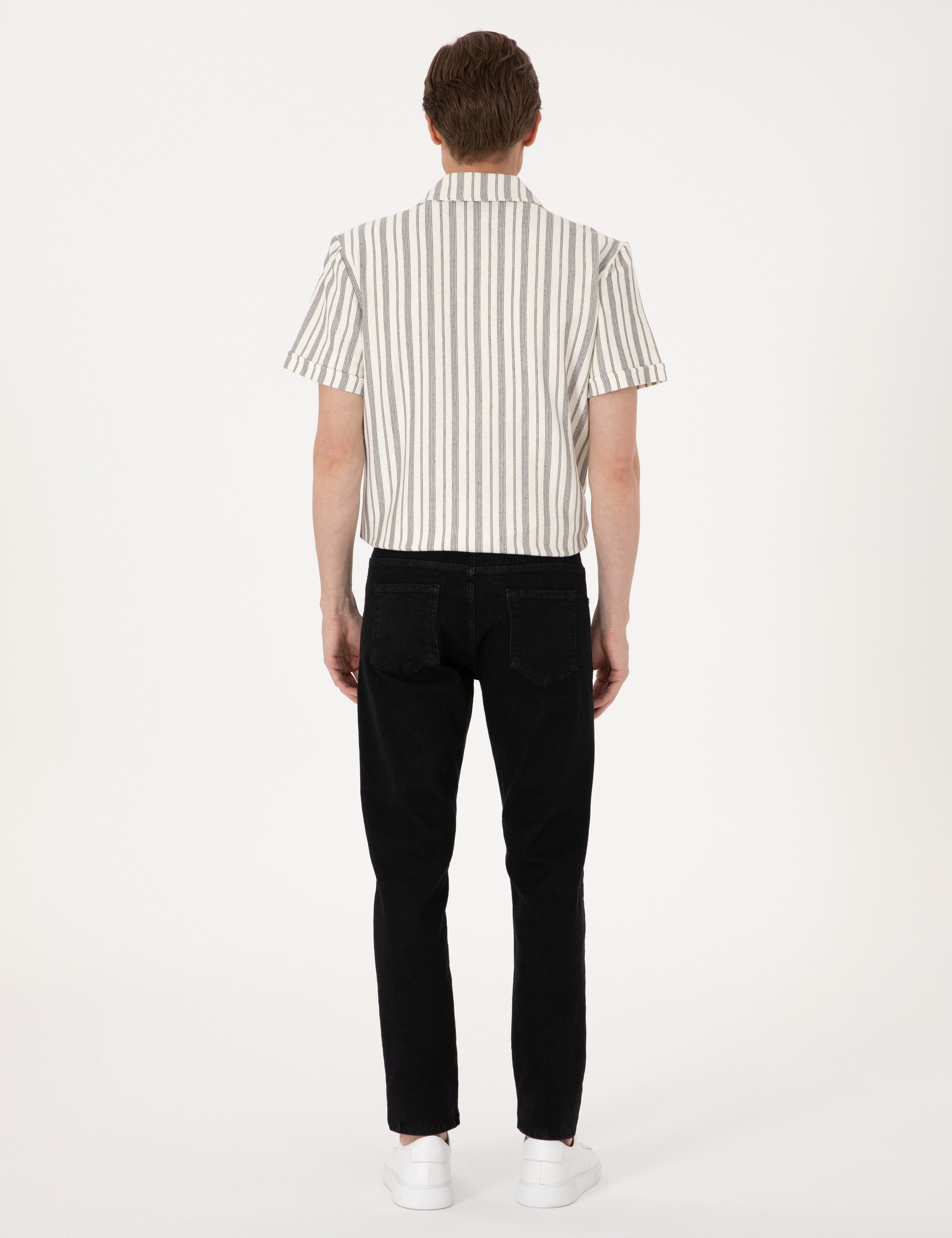 Siyah Slim Fit Jean Pantolon - Image 4