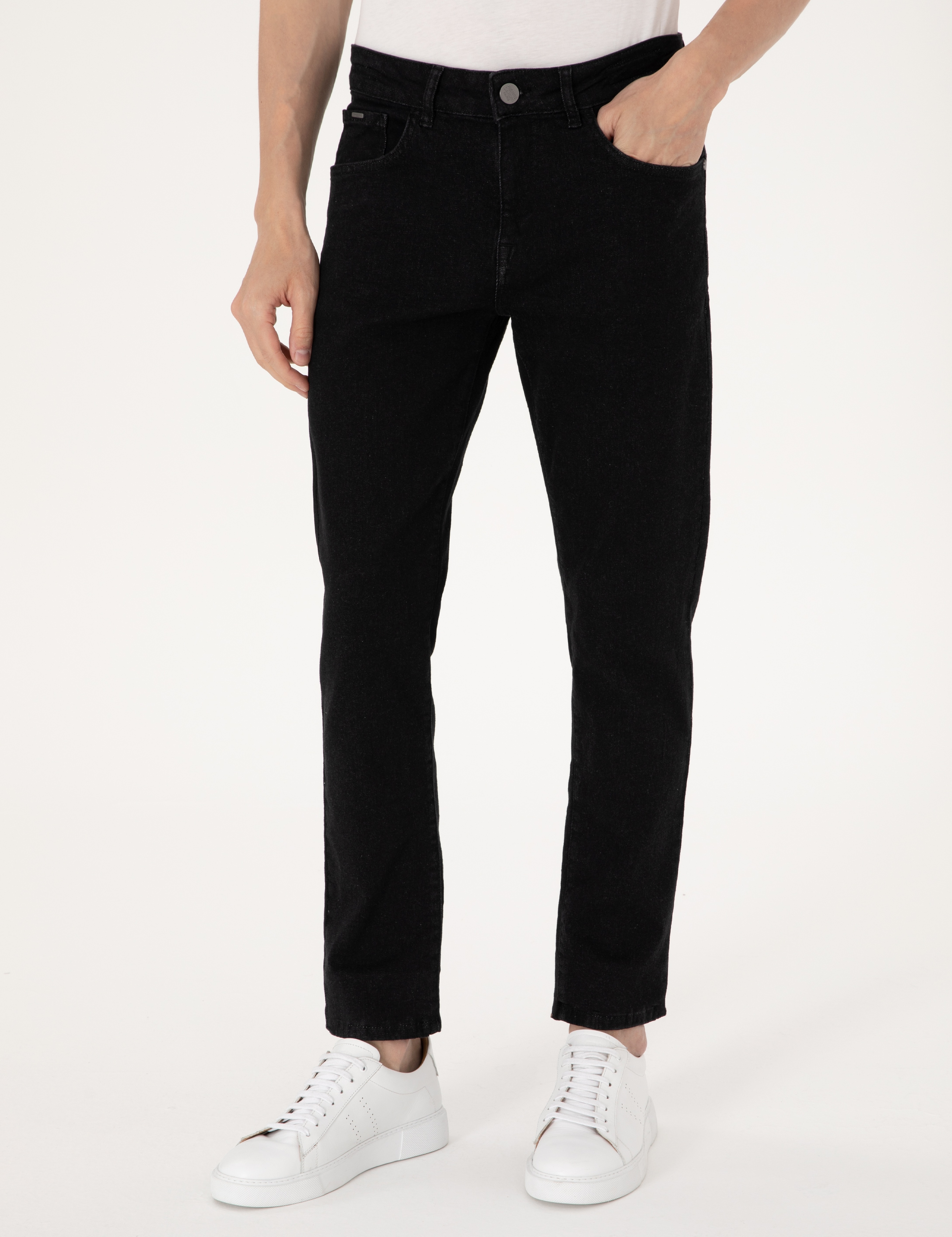 Siyah Slim Fit Jean Pantolon - Image 2