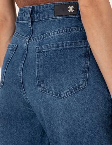 Açık Mavi Mom High Waist Fit Jean Pantolon