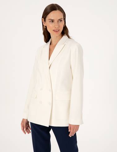 Beyaz Comfort Fit Ceket