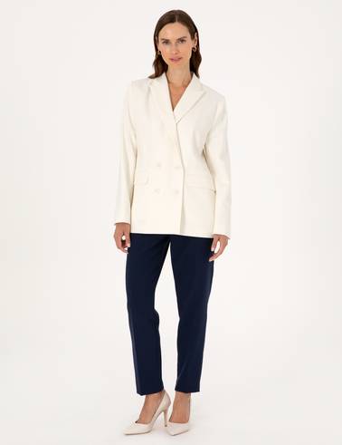 Beyaz Comfort Fit Ceket