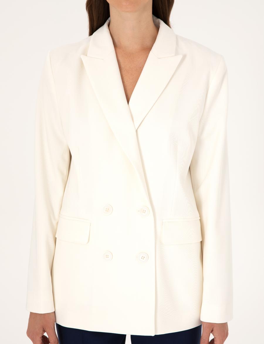 Beyaz Comfort Fit Ceket