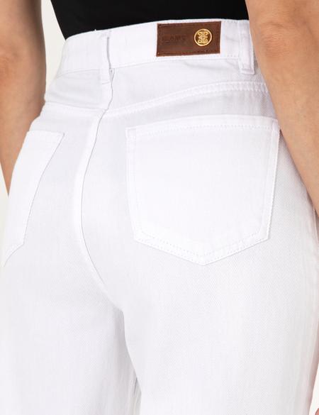 Beyaz Mom High Waist Fit Jean Pantolon - 50313234011