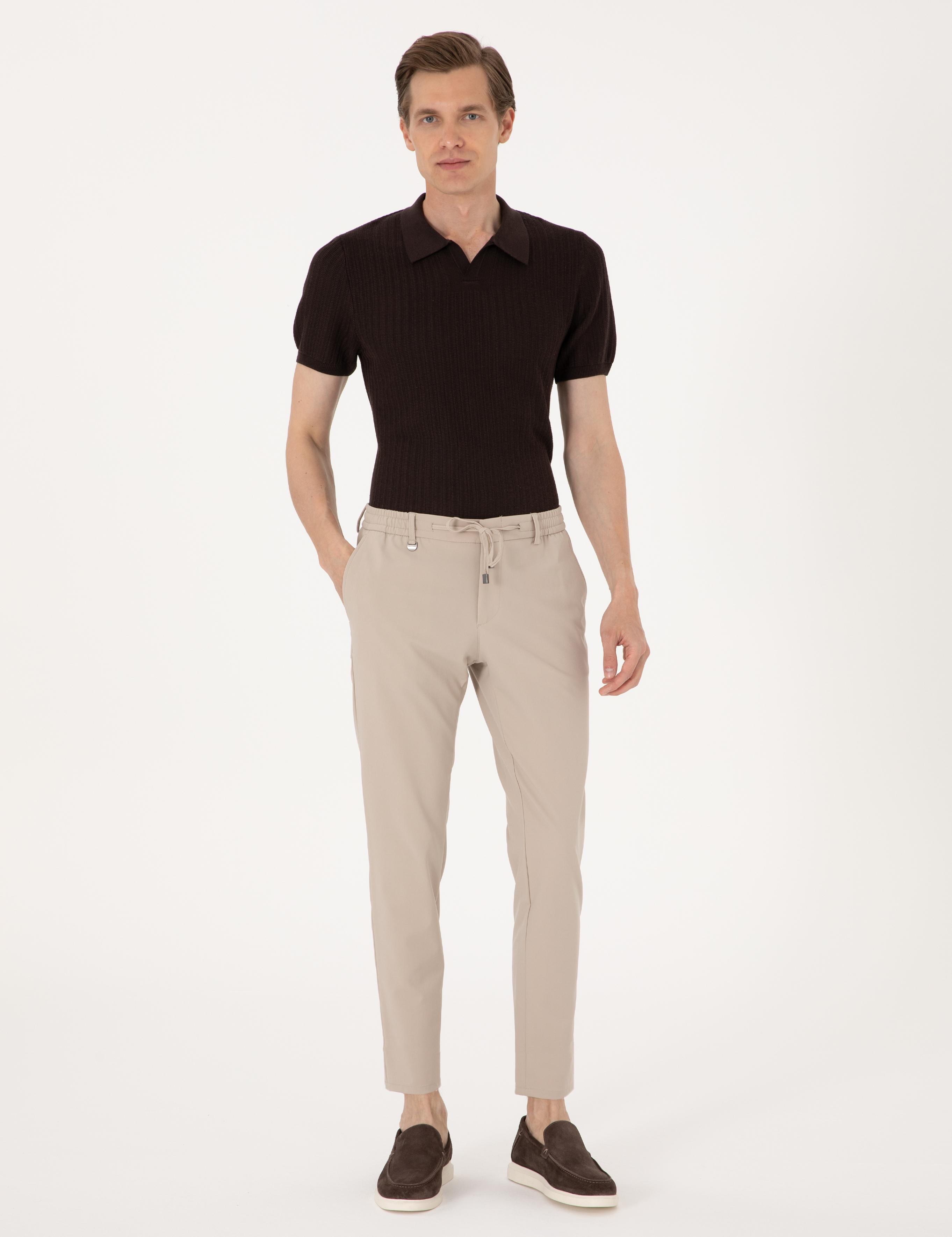 Bej Klasik Jogger Pantolon