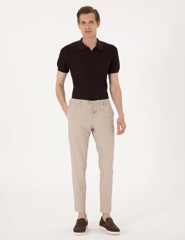 Bej Klasik Jogger Pantolon