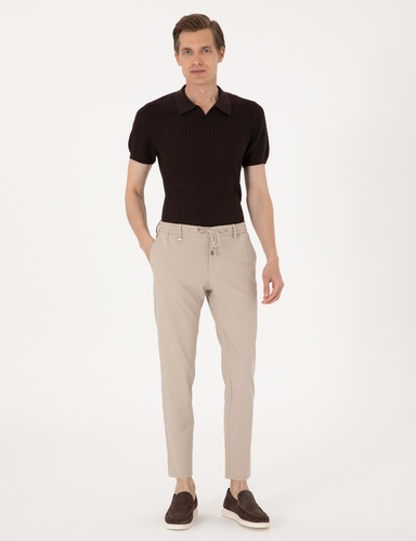 Bej Klasik Jogger Pantolon
