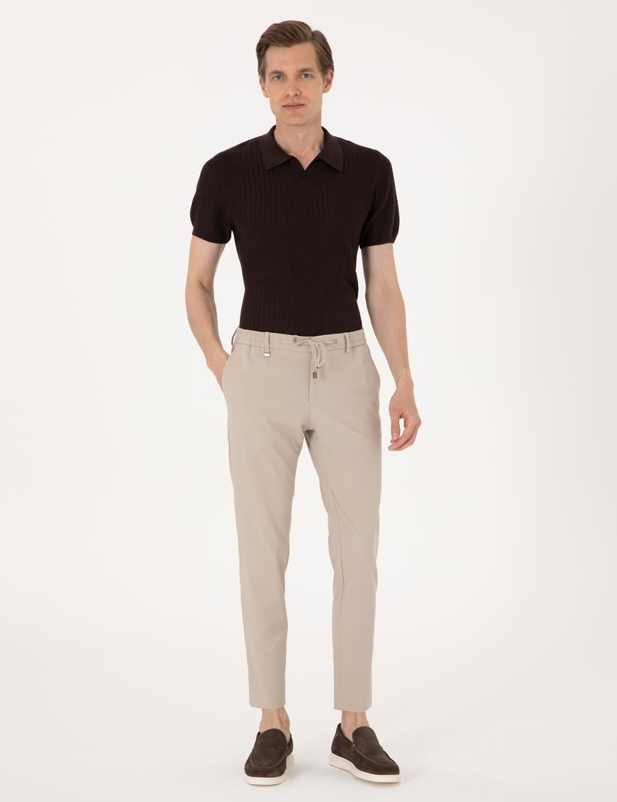 Bej Klasik Jogger Pantolon