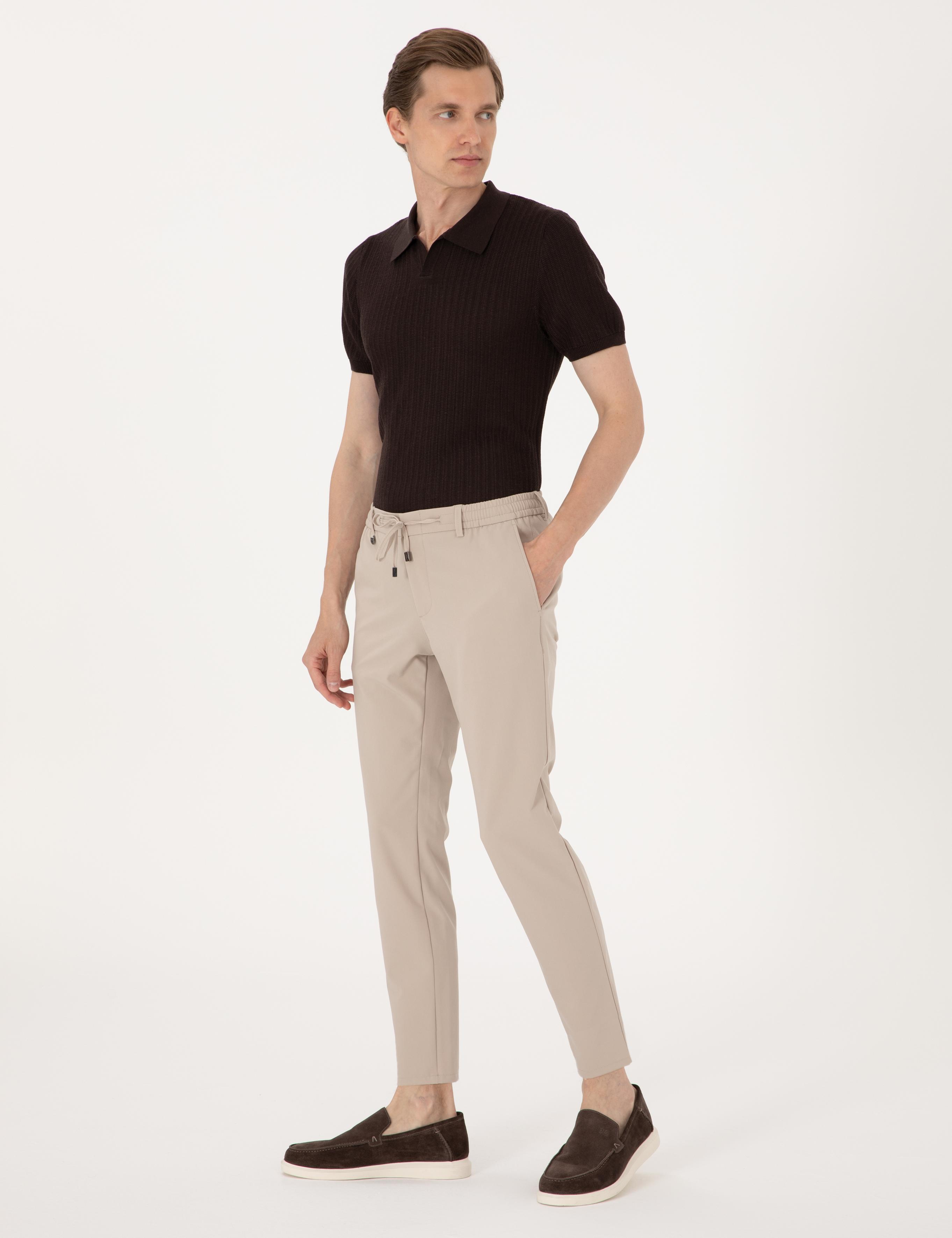 Bej Klasik Jogger Pantolon