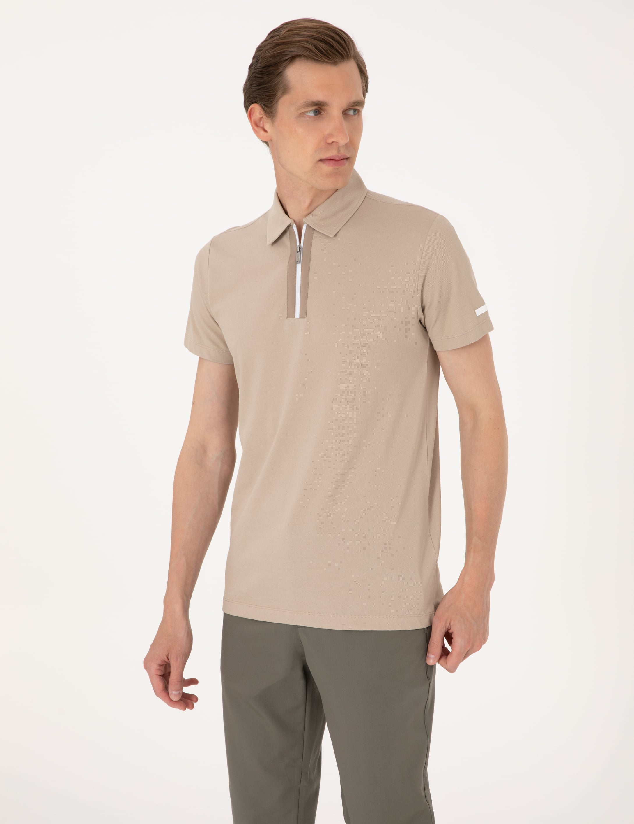 Taş Ultralight Kumaş Slim Fit Polo Yaka Tişört - Image 3