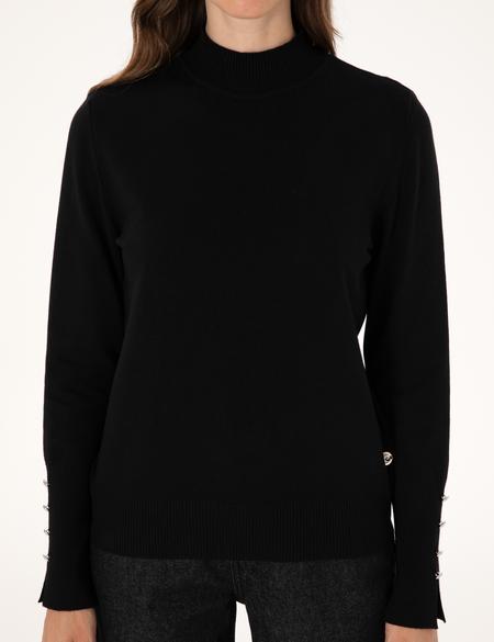 Siyah Slim Fit Yarım Balıkçı Basic Kazak - 50310887019