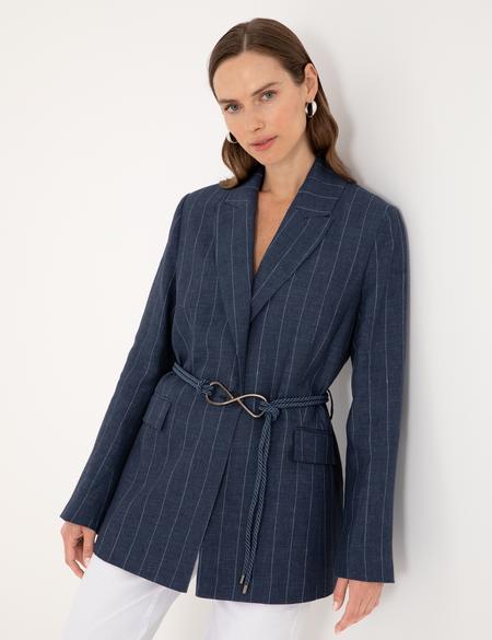 Lacivert Regular Fit Keten Ceket - 50299918001