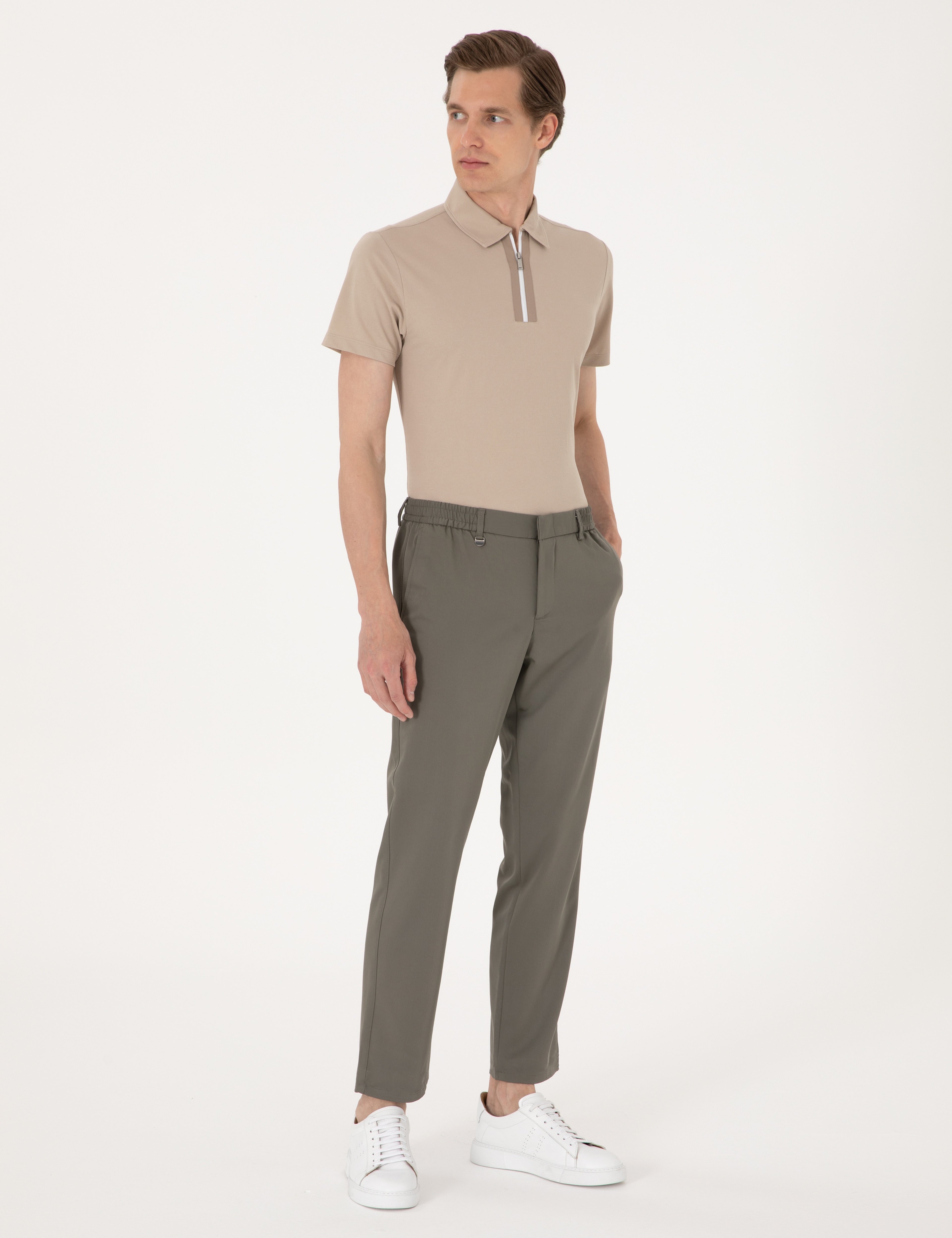 Yeşil Ex. Slim Fit Kumaş Pantolon