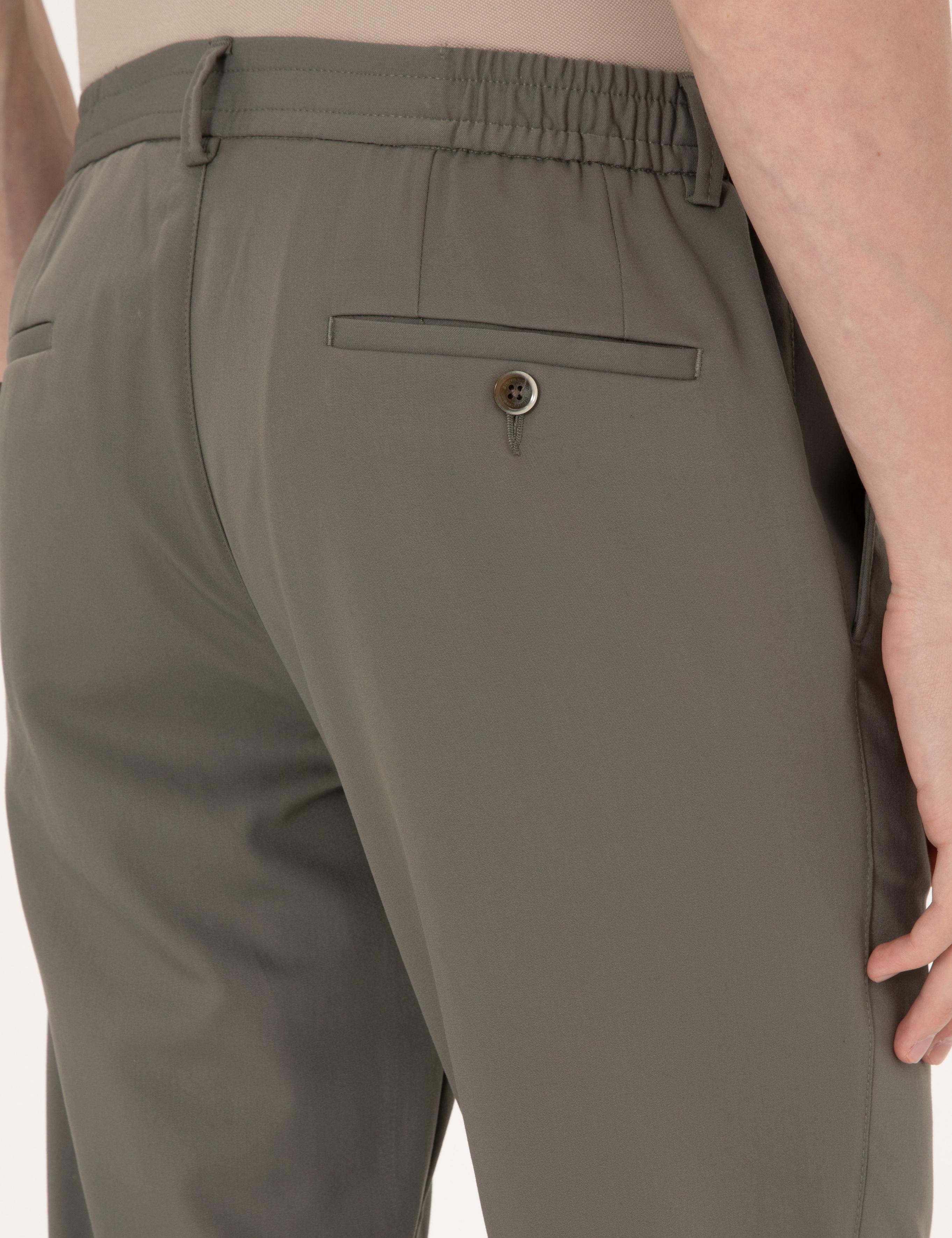 Yeşil Ex. Slim Fit Kumaş Pantolon