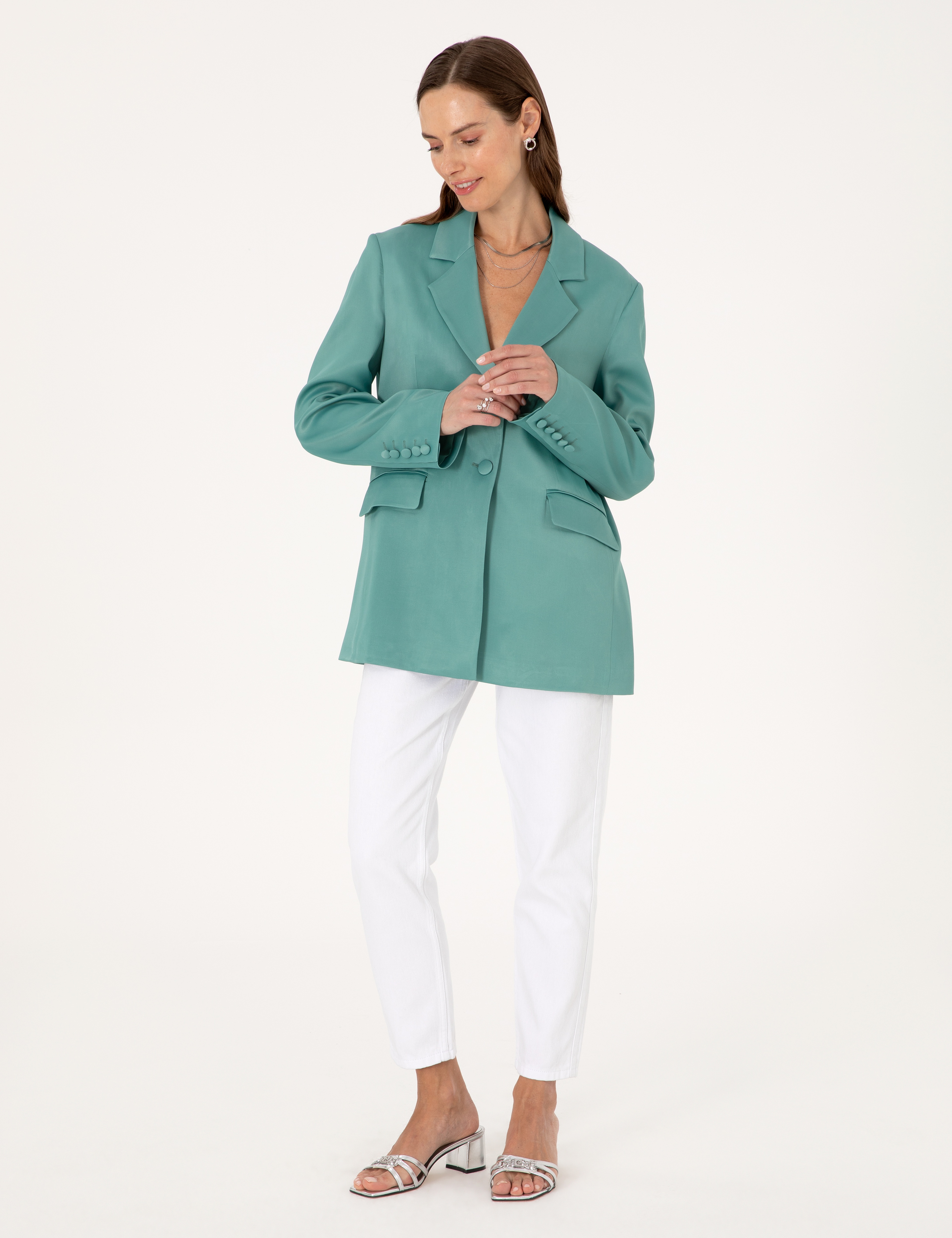 Yeşil Comfort Fit Ceket
