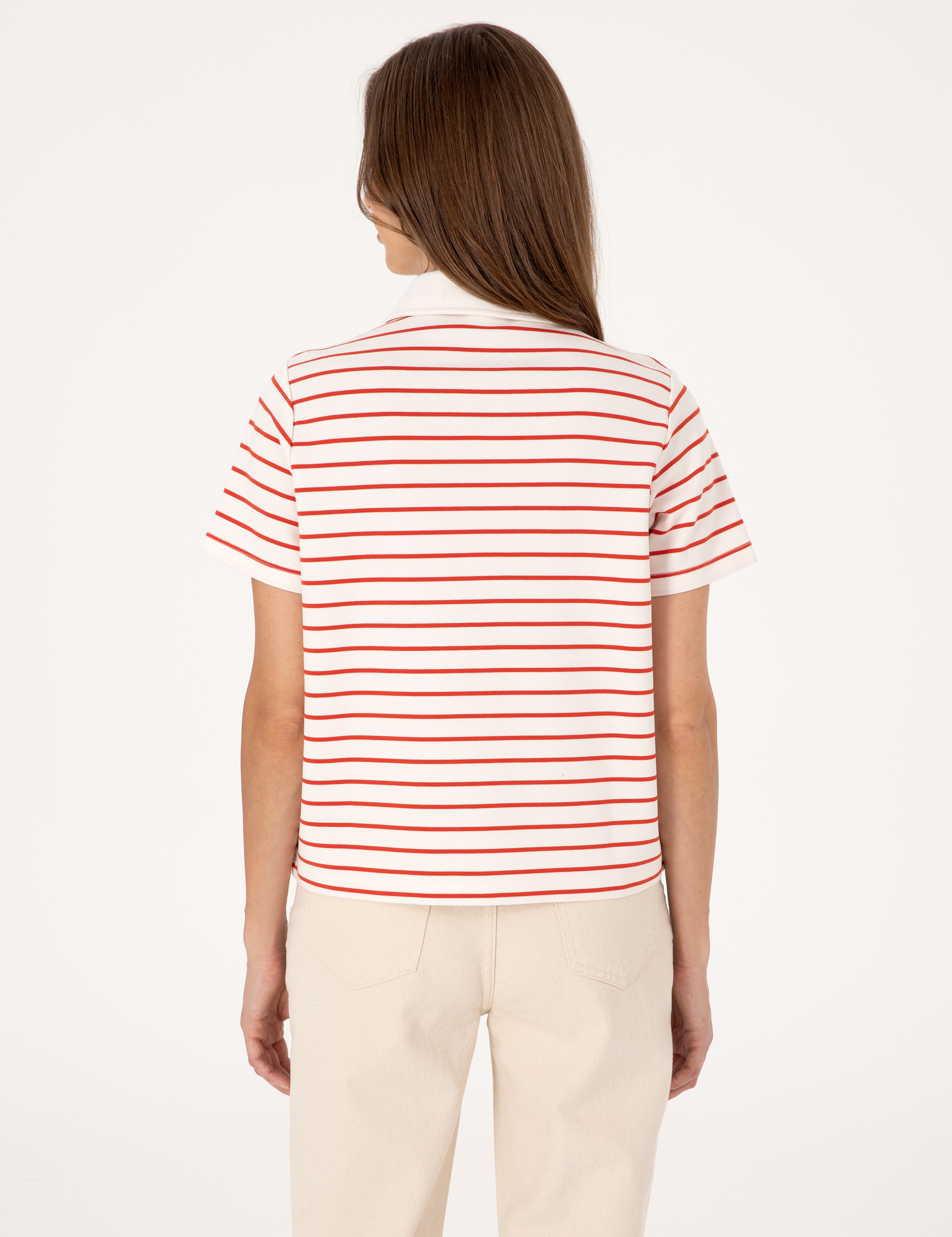 Kırmızı Regular Fit Polo Yaka Tişört - Image 5