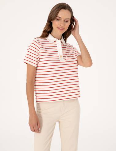 Kırmızı Regular Fit Polo Yaka Tişört