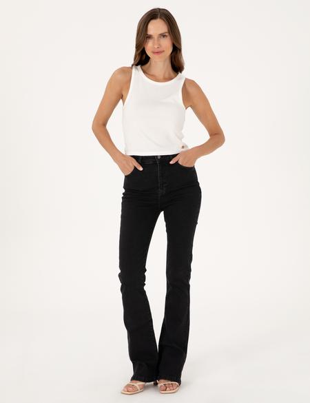 Siyah Skinny Flare Fit Jean Pantolon - 50313246003