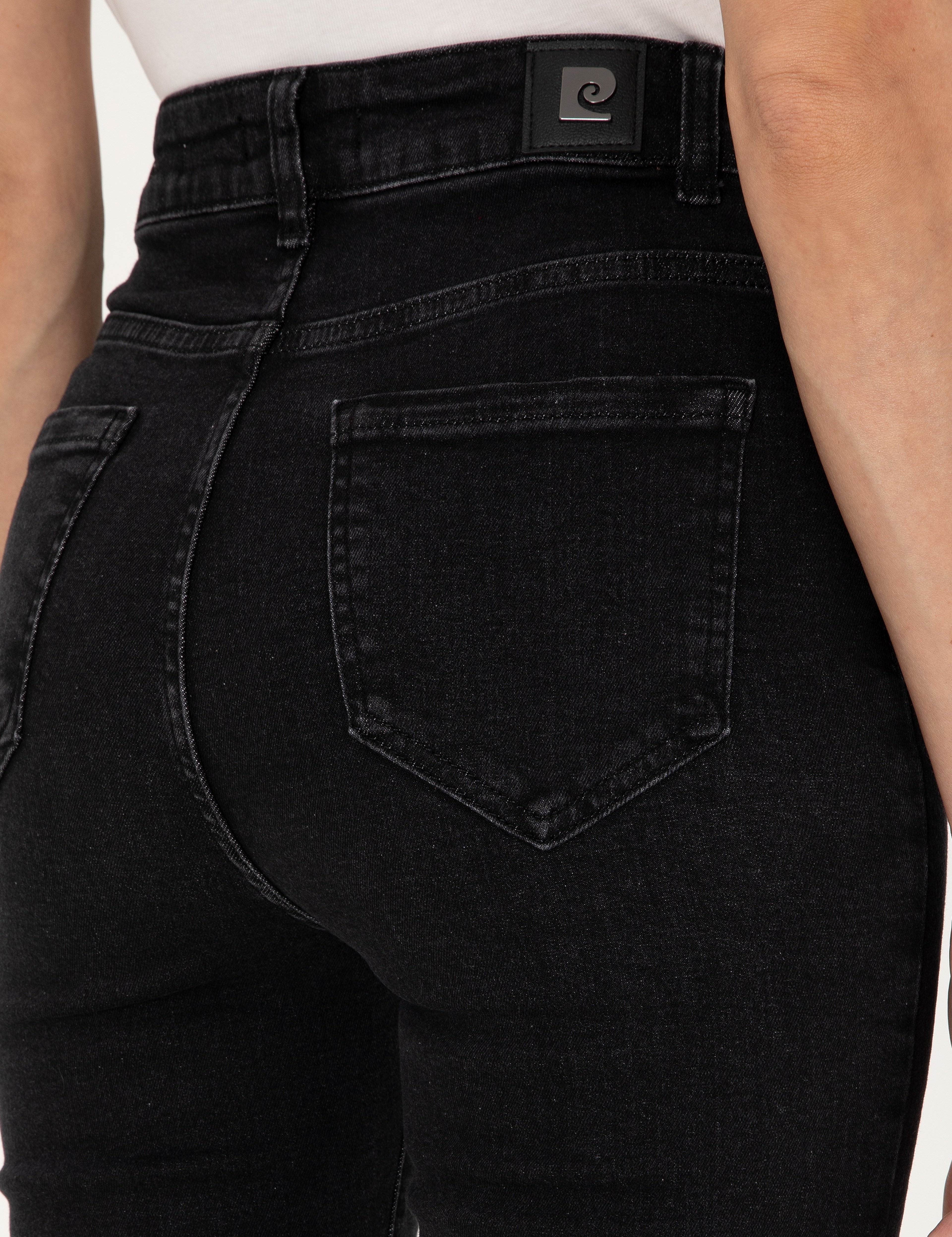 Siyah Skinny Flare Fit Jean Pantolon - Image 6