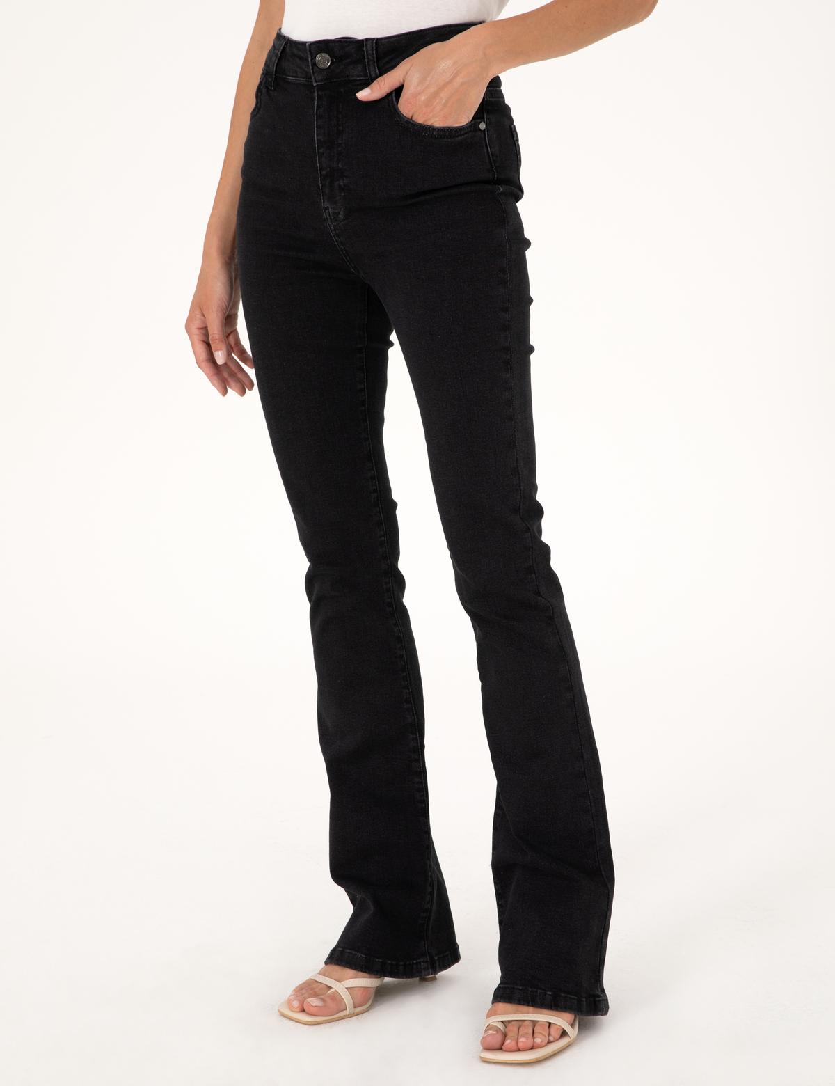 Siyah Skinny Flare Fit Jean Pantolon - 50313246003