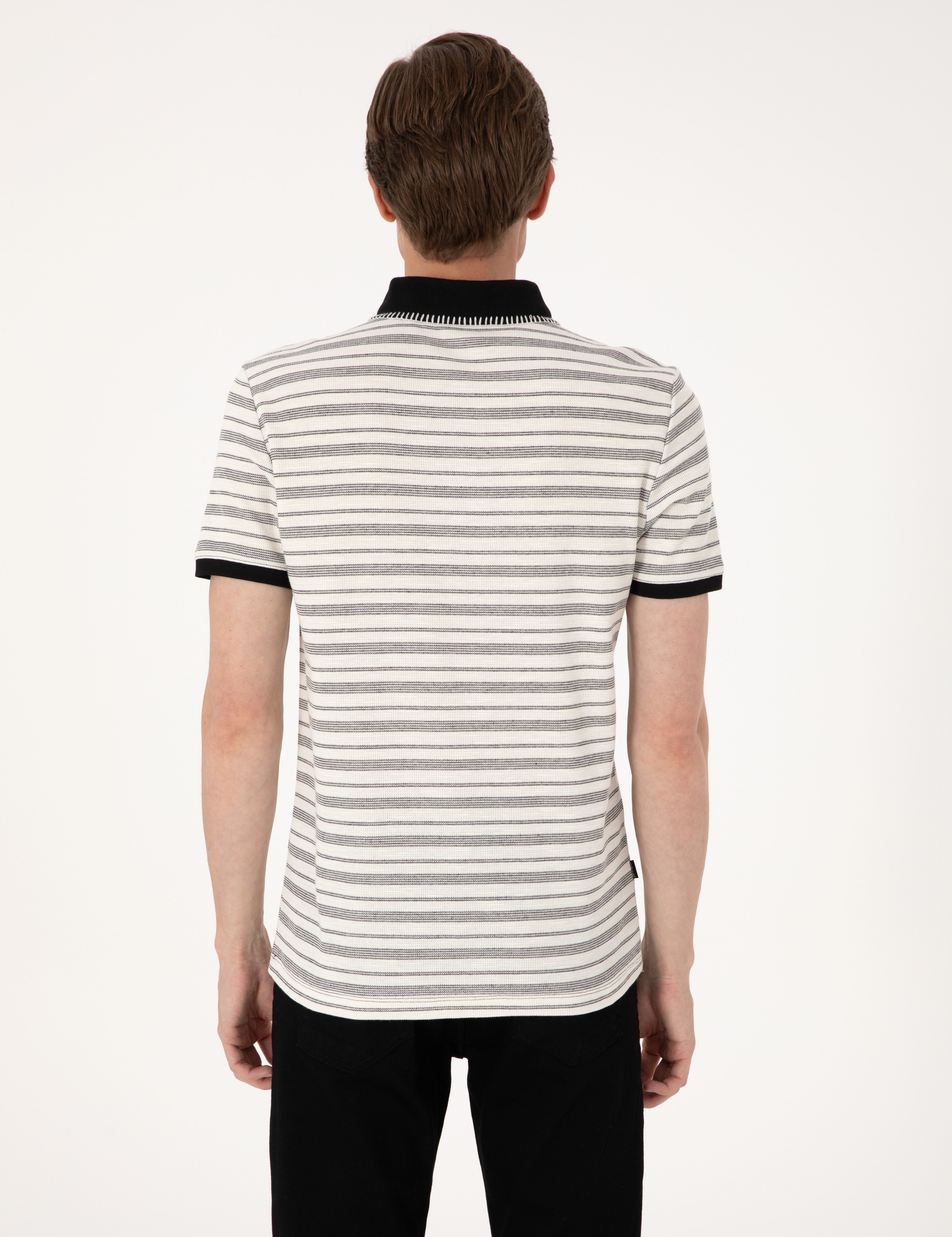Bej Slim Fit Tişört - Image 5