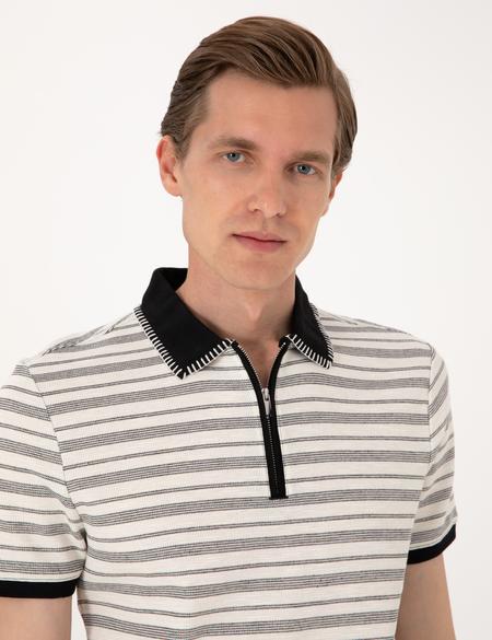 Bej Slim Fit Tişört - 50306085005