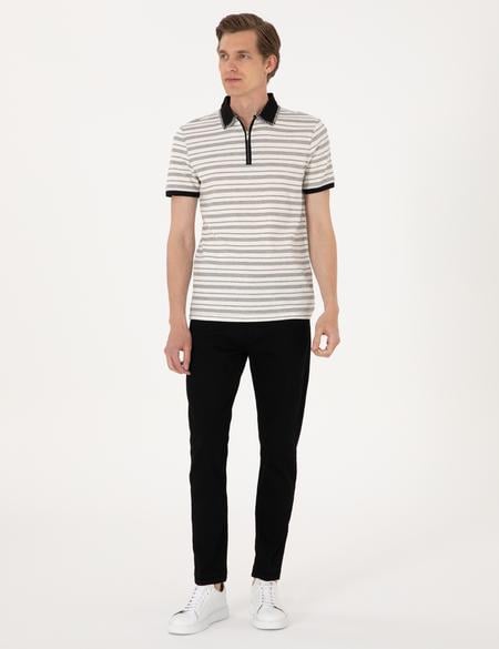 Bej Slim Fit Tişört - 50306085005