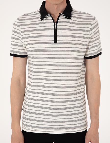 Bej Slim Fit Tişört - 50306085005