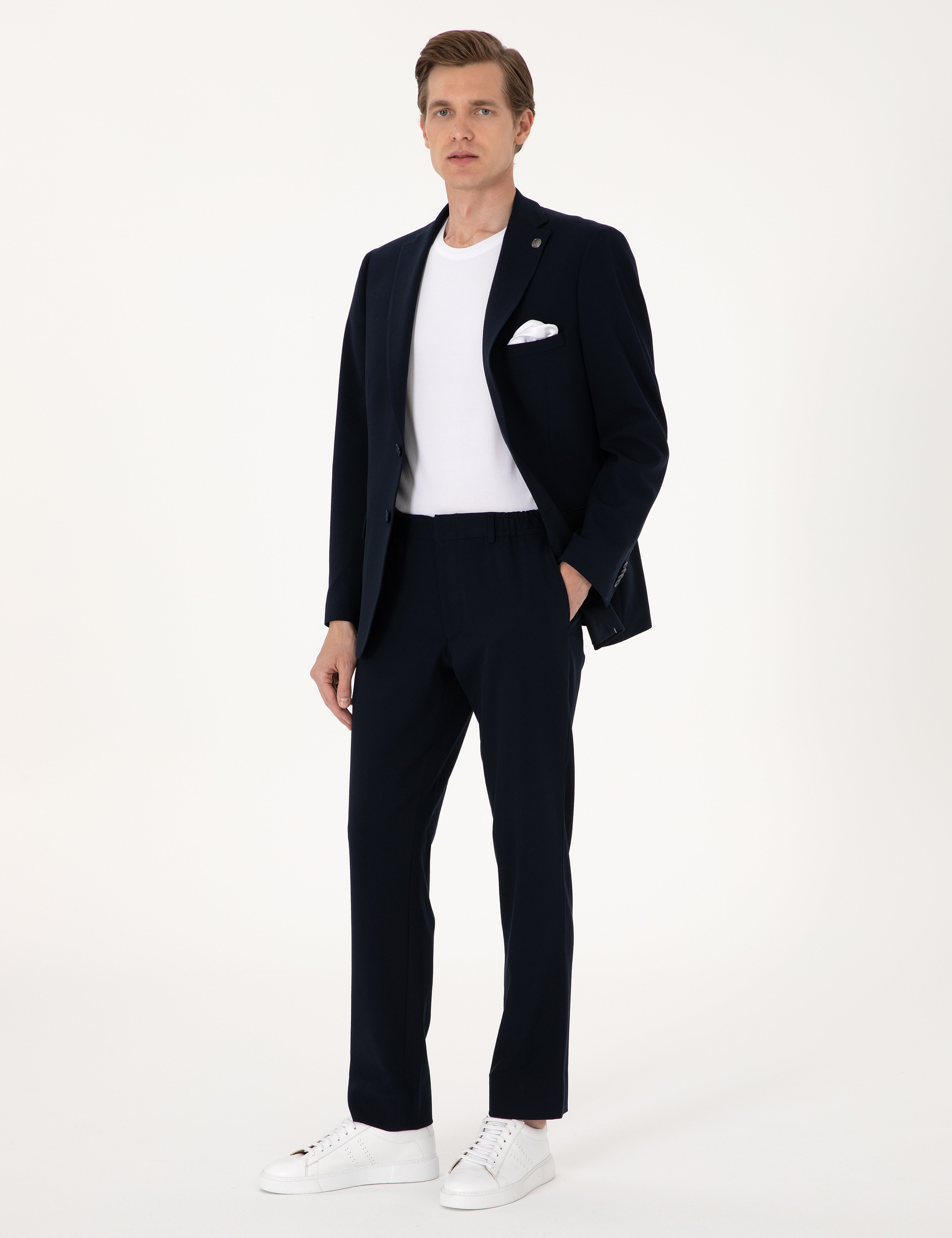 Lacivert Slim Fit Takım Elbise - Image 4