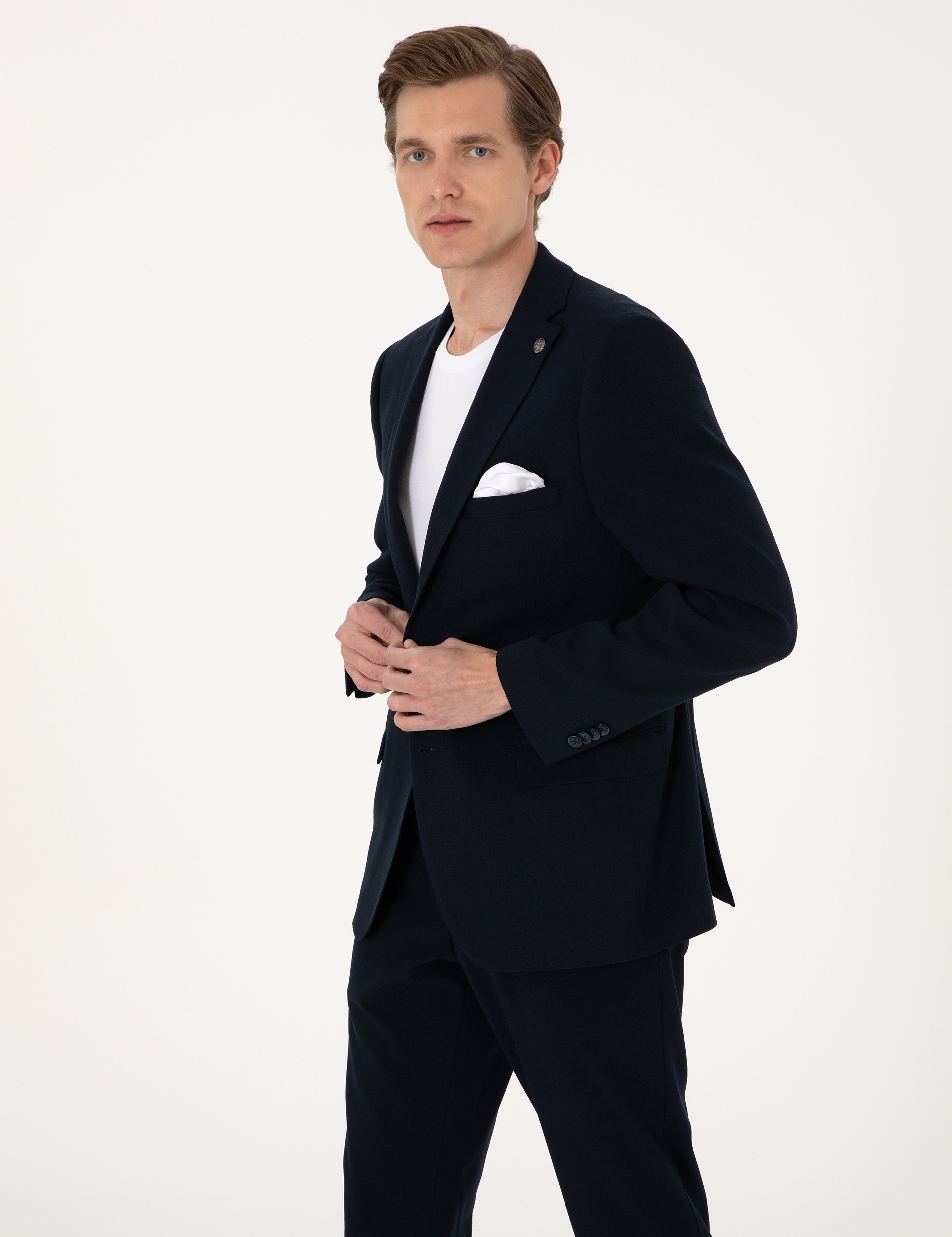 Lacivert Slim Fit Takım Elbise - Image 3