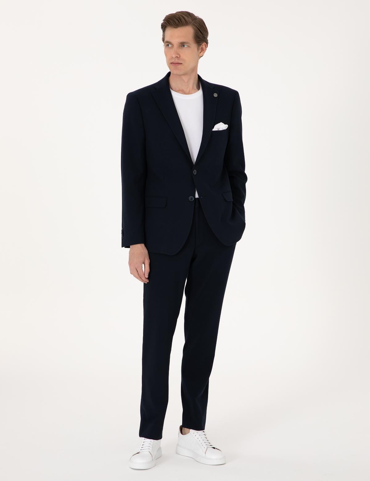 Lacivert Slim Fit Takım Elbise